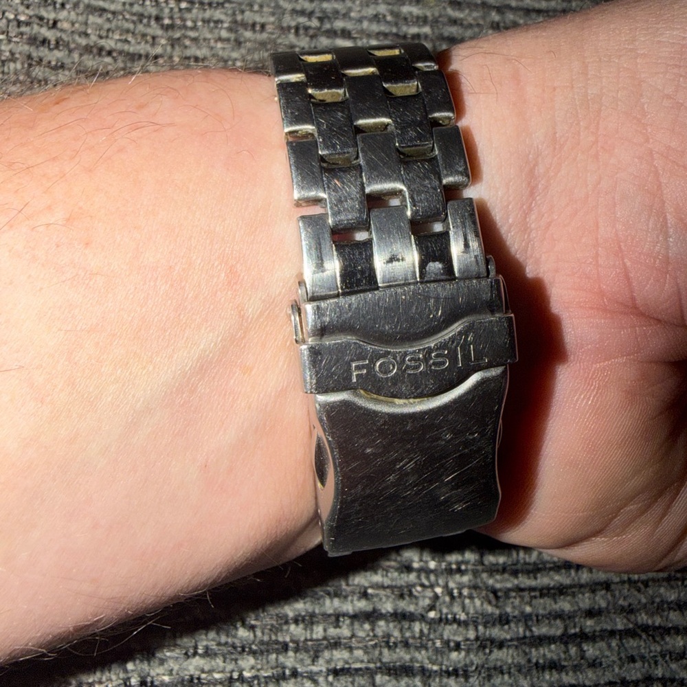 Fossil Silver and Navy Chronograph Watch - Picture 2 of 3
